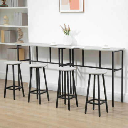 6-Piece Bar Table Set, 2 Breakfast Tables with 4 Stools