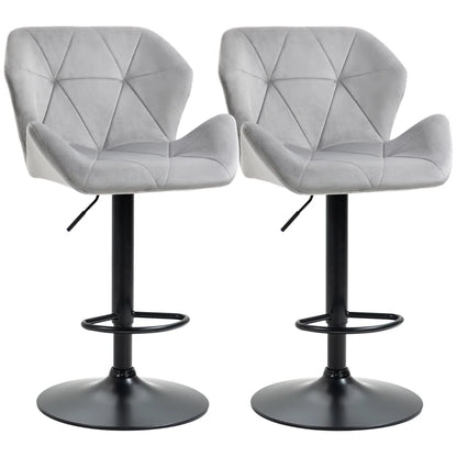 Set Of 2 Luxurious Velvet-Touch Triangle indenting seat - Dark Grey